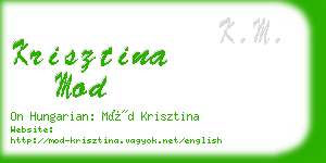 krisztina mod business card